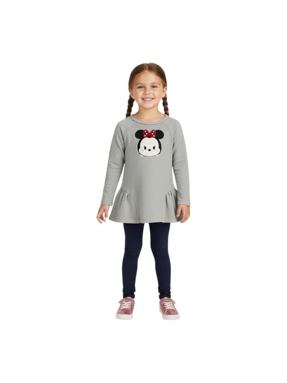 Disney Tsum Tsum Minnie Mouse Silver Peplum Sweatshirt Top Size 5
